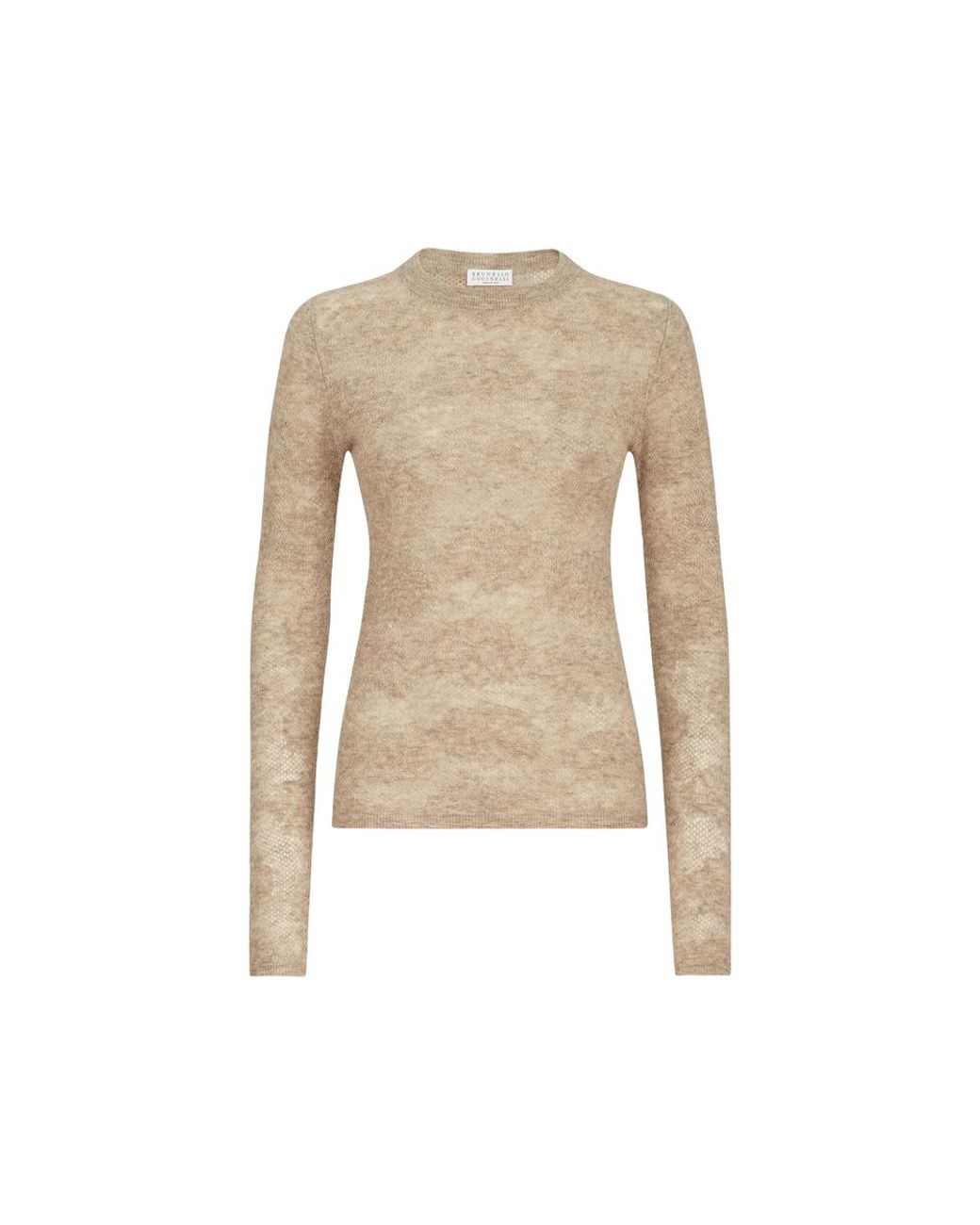 Brunello Cucinelli Natural Silk, Alpaca And Wool Flower-Lace Sweater