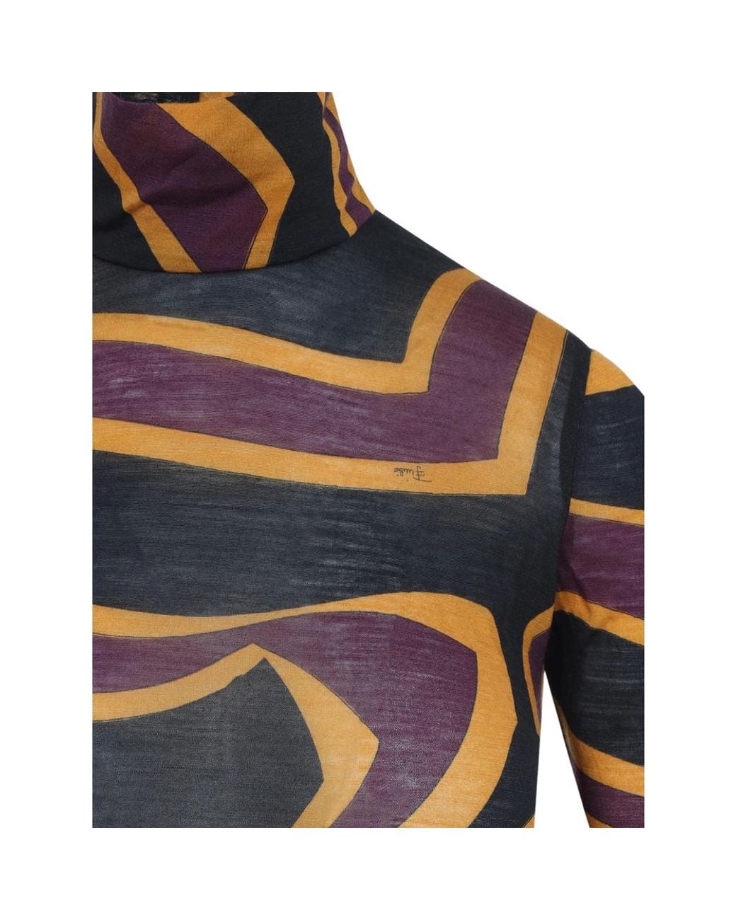 Emilio Pucci Brown Iride-Print Roll-Neck Top