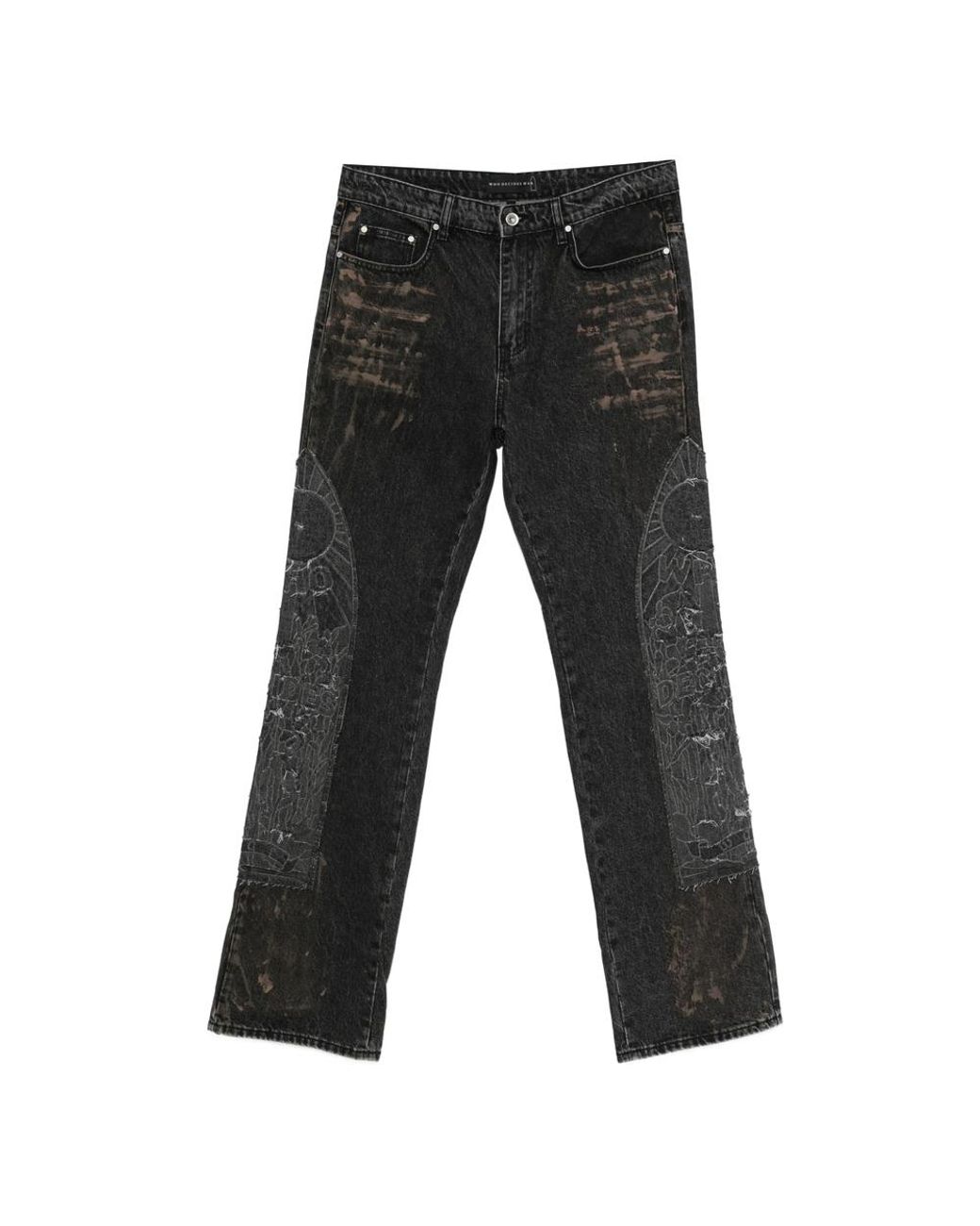 Who Decides War Black Mechanic Straight Jeans for men