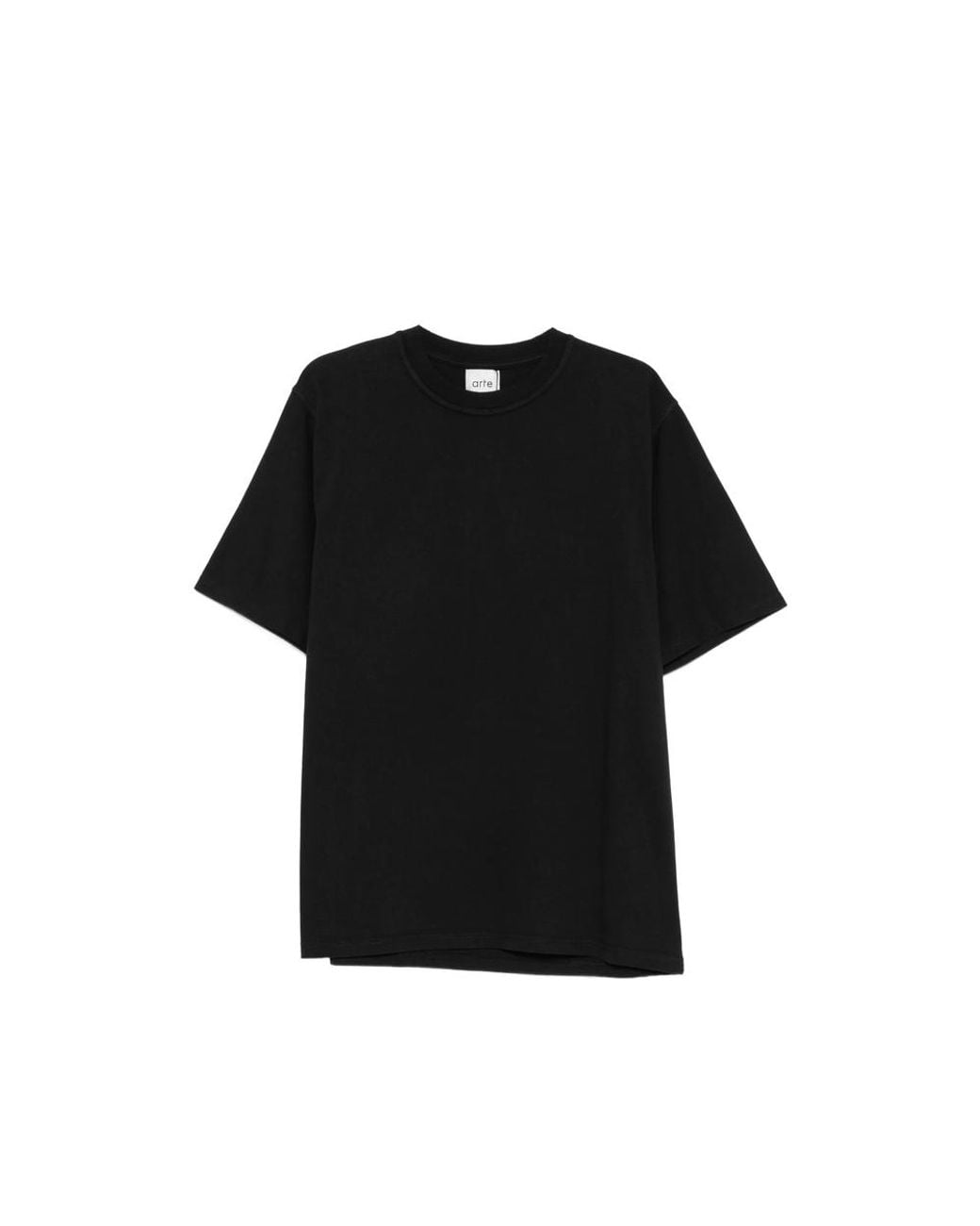 Arte' Black Graphic-Print Cotton T-Shirt for men