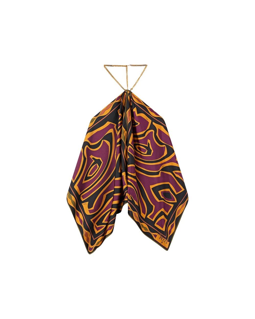 Emilio Pucci Brown Labirinto Print Chain Top
