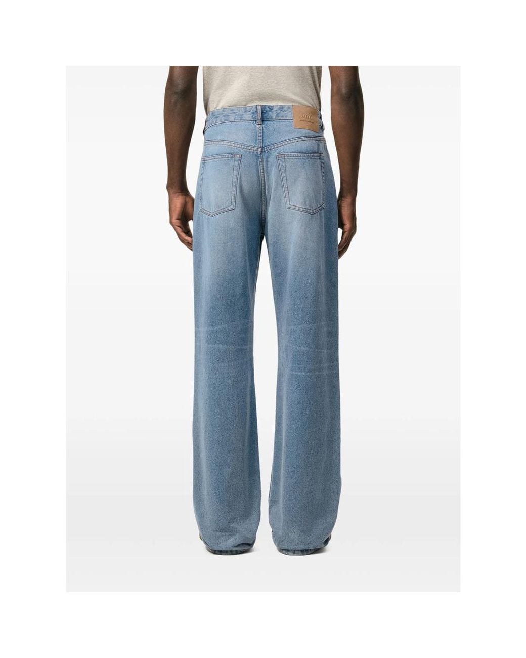 AMI Blue Straight Jeans for men