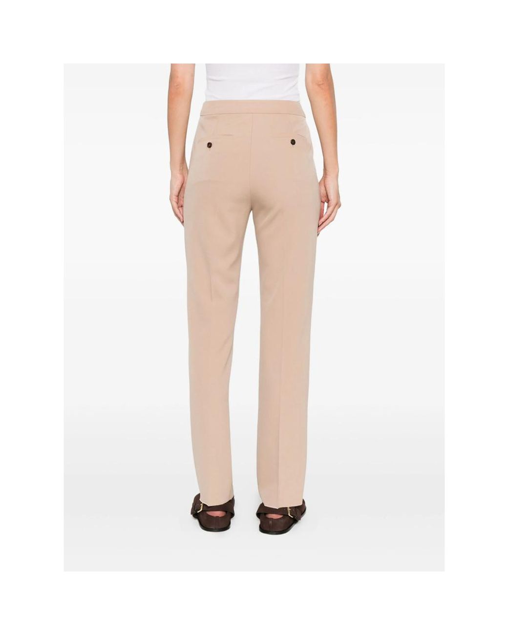 Max Mara Natural Straight Flat Front Pant