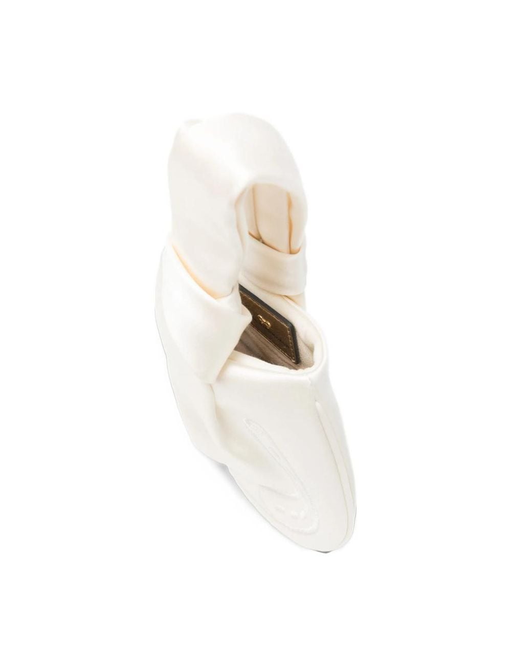 Anya Hindmarch White Horseshoe-Motif Satin Clutch Bag