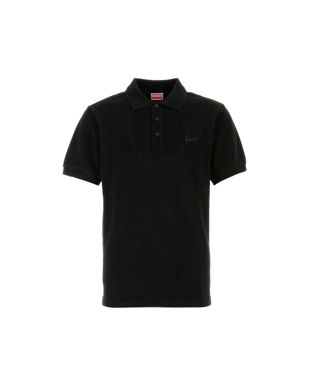 KENZO Black Logo-Detail Slim-Fit Polo Shirt for men