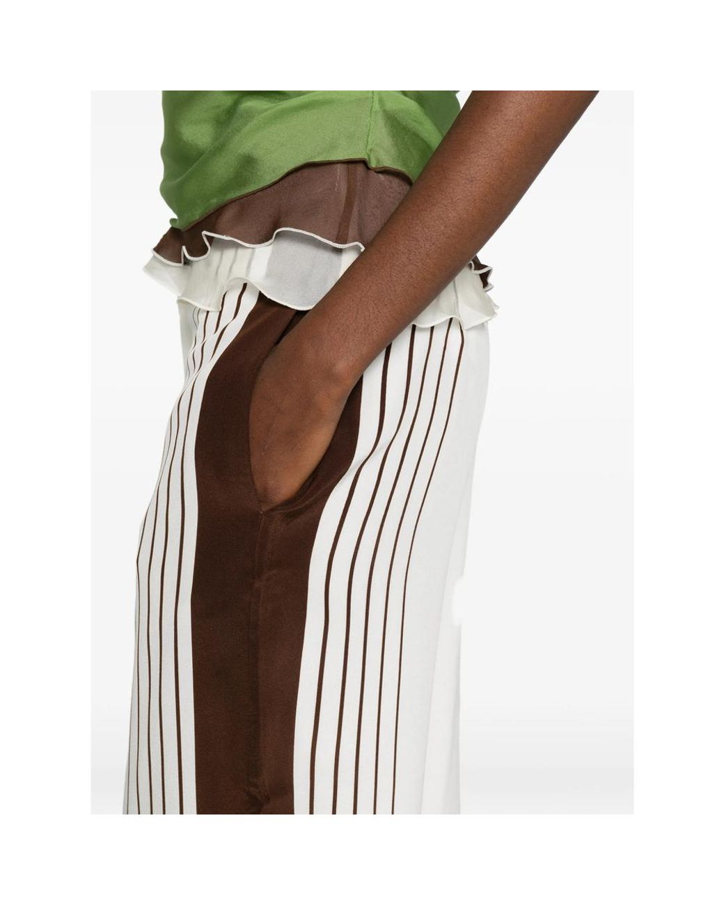 Sir Brown Leilana Striped Tailored Trousers