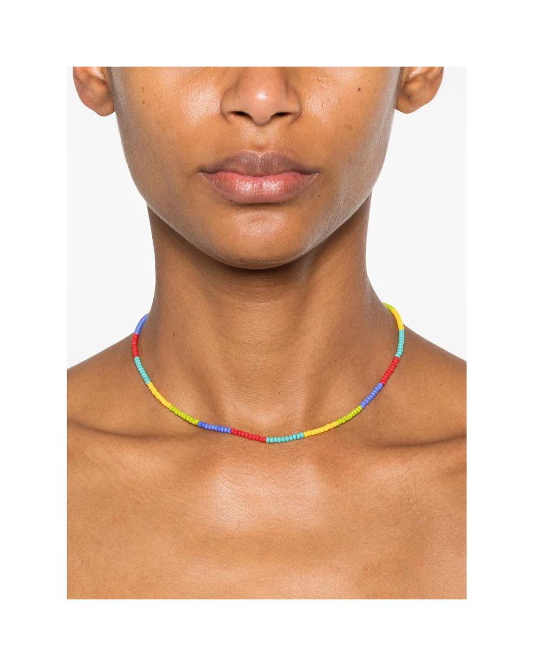 COLLANINE COLORATE Blue Colorblock Beaded Necklace