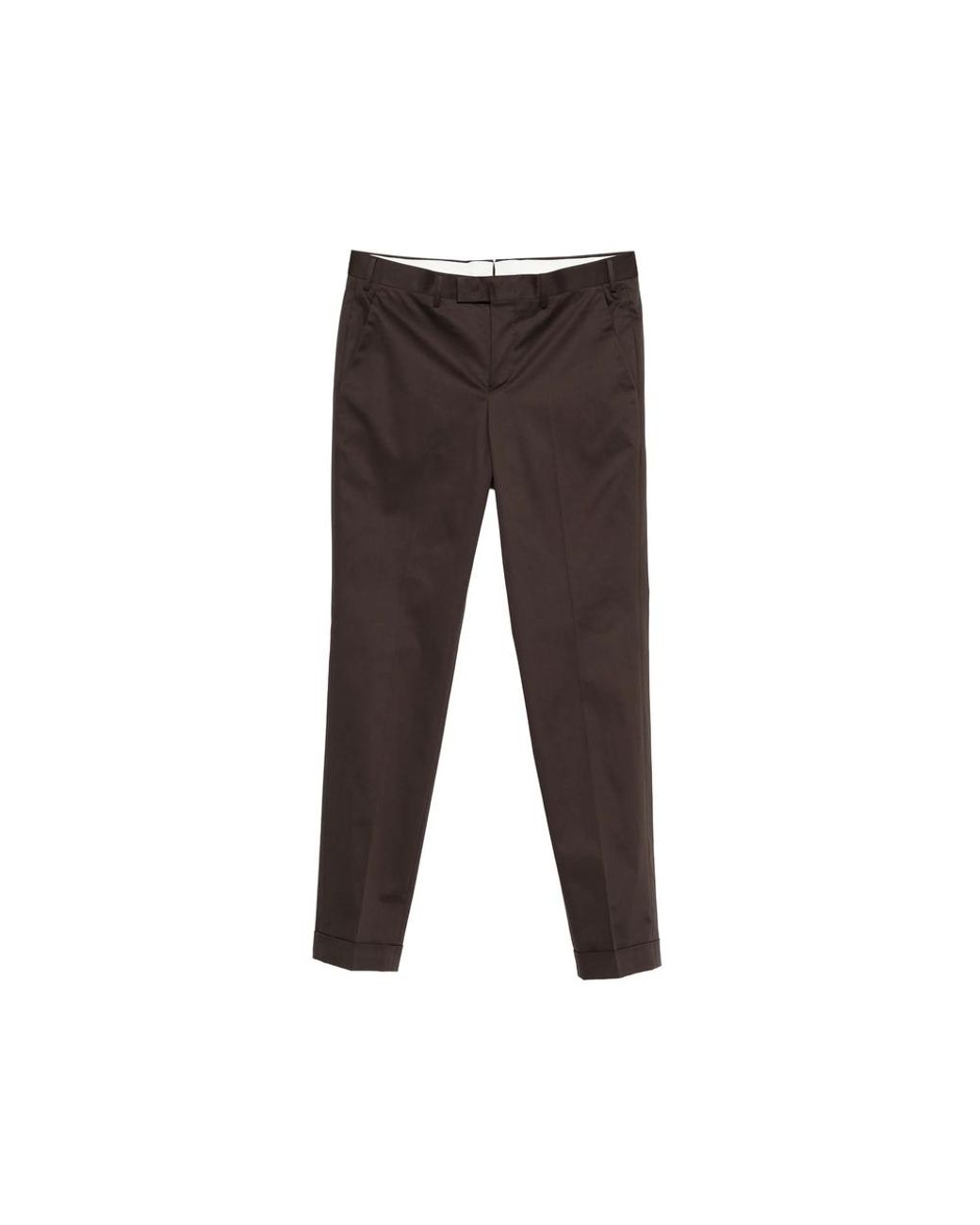 PT Torino Brown Cuffed Trousers for men