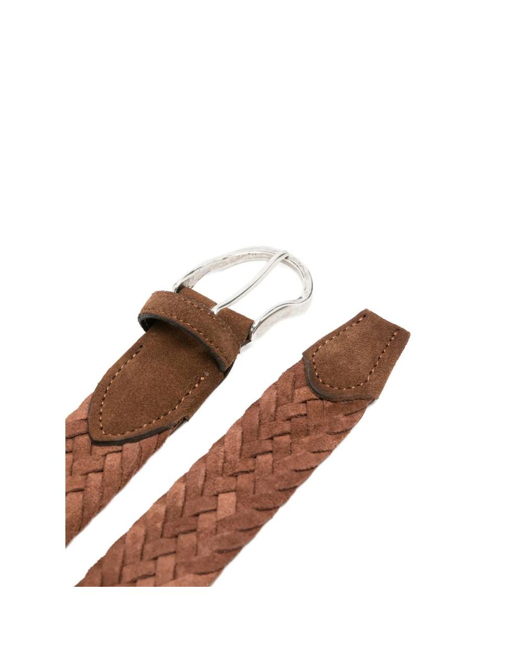 Eraldo Brown Braided Suede Belt for men