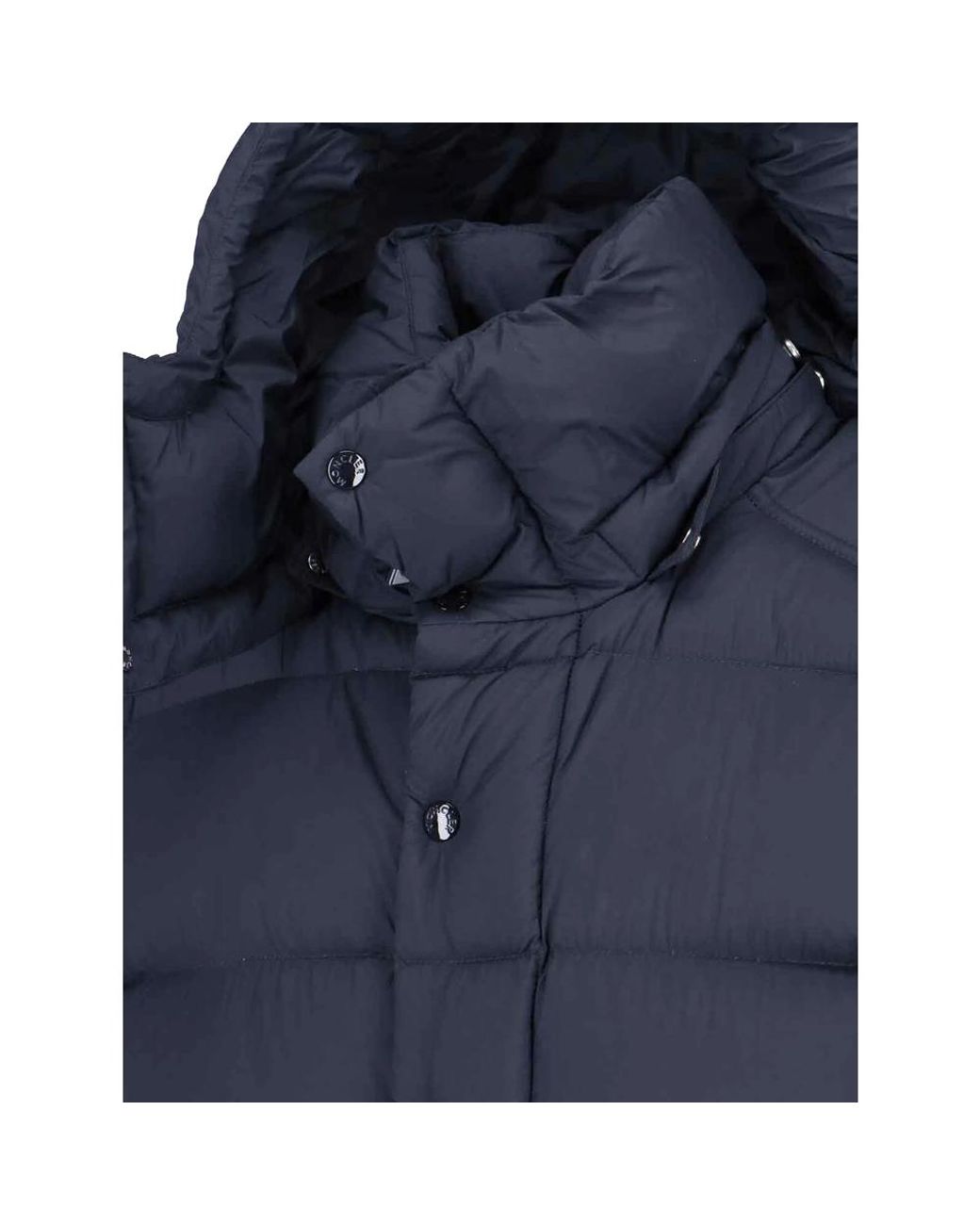 Moncler Blue Maya Quilted Hooded Jacket for men