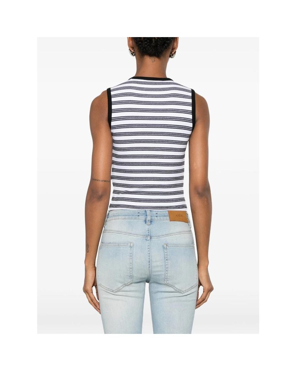 Amiri Black Ma Striped Sleeveless Top
