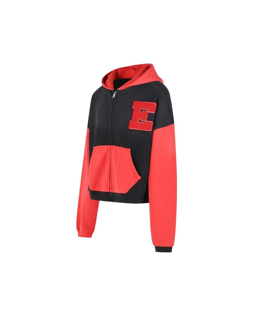 ERL Red Varsity Logo-Patch Hoodie for men