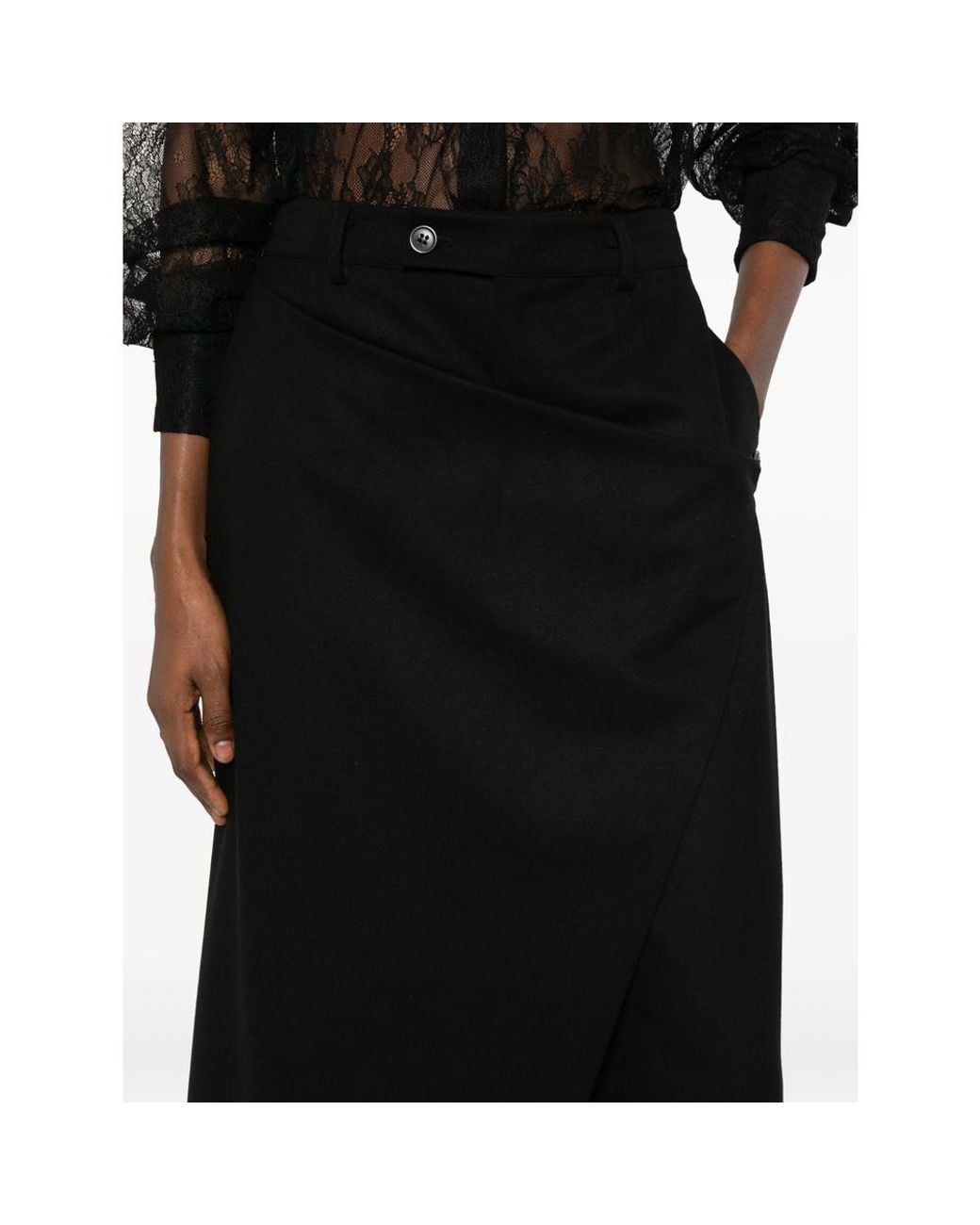THE NINA STUDIO Black Wrap-Effect Trousers