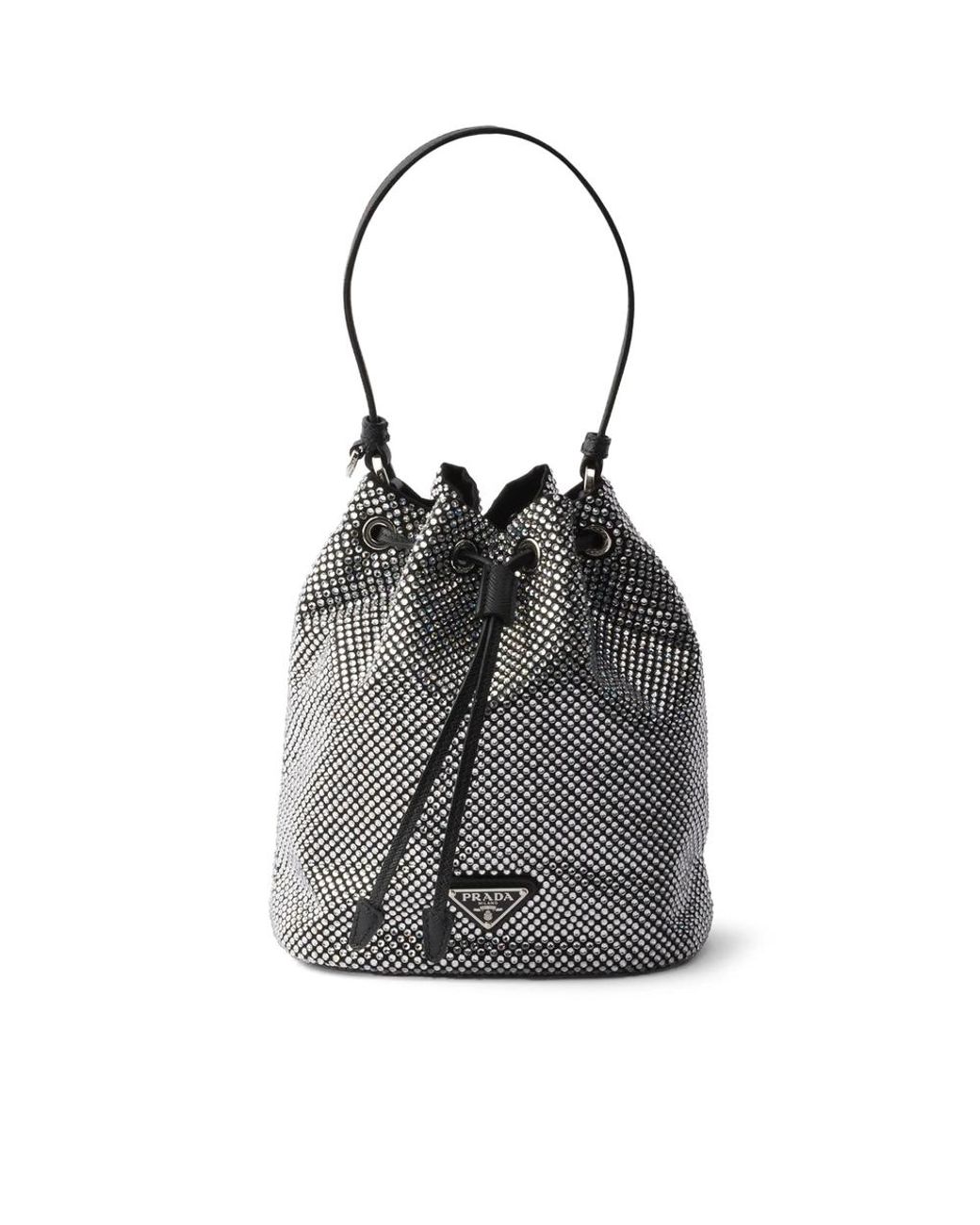 Prada Black Mini Crystal-Embellished Bucket Bag