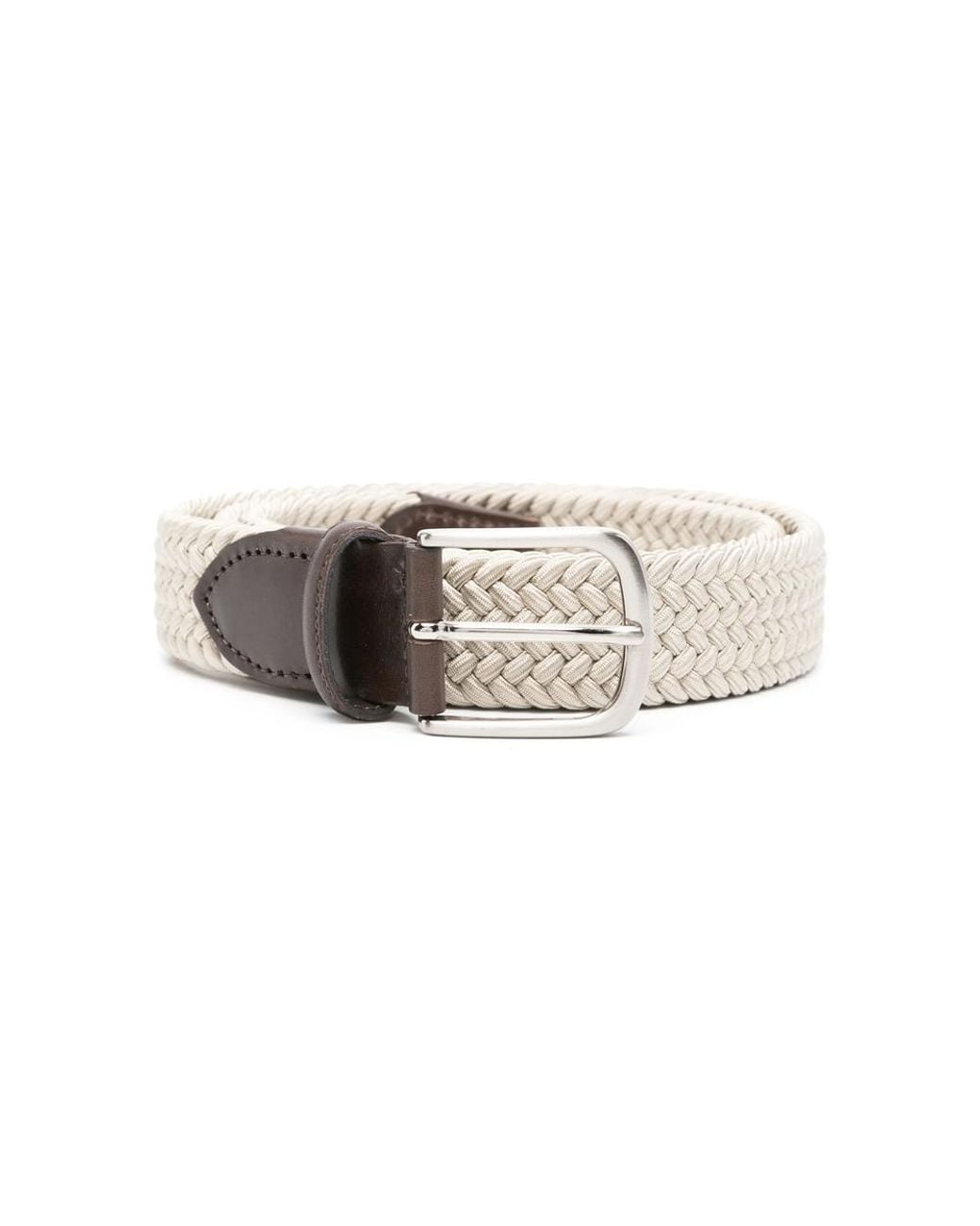 Eraldo Multicolor Leather-Trim Interwoven Belt for men