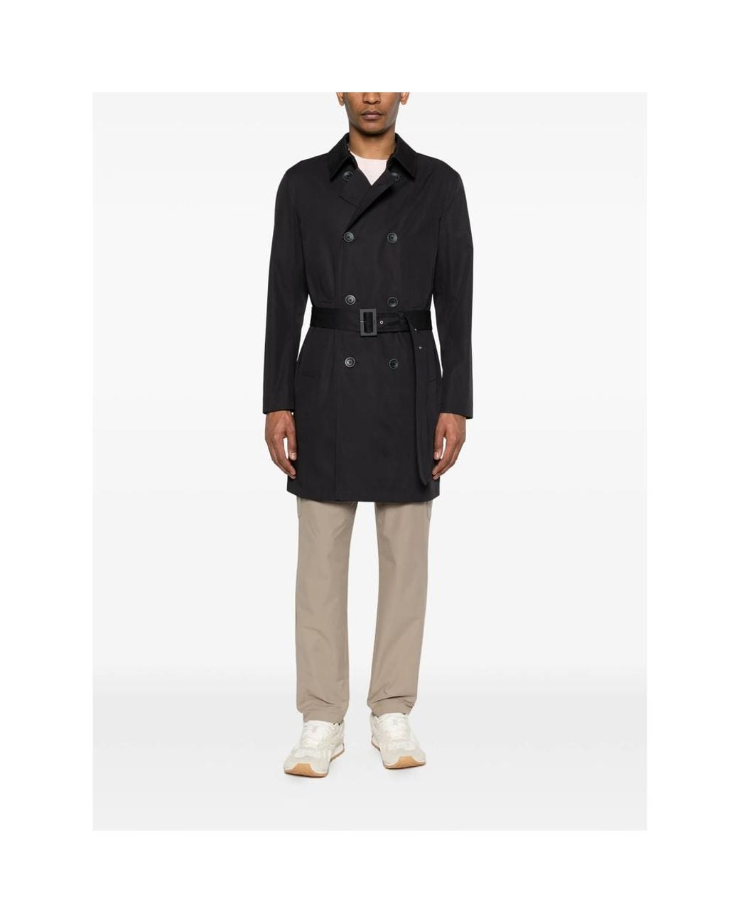 Herno Black Double-Breasted Coats for men