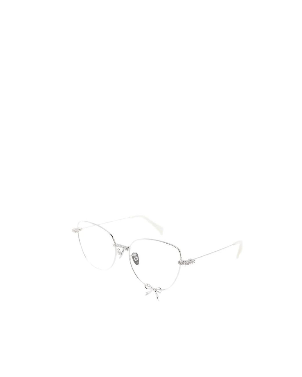YVMIN White Bowknot Crystal-Embellished Glasses
