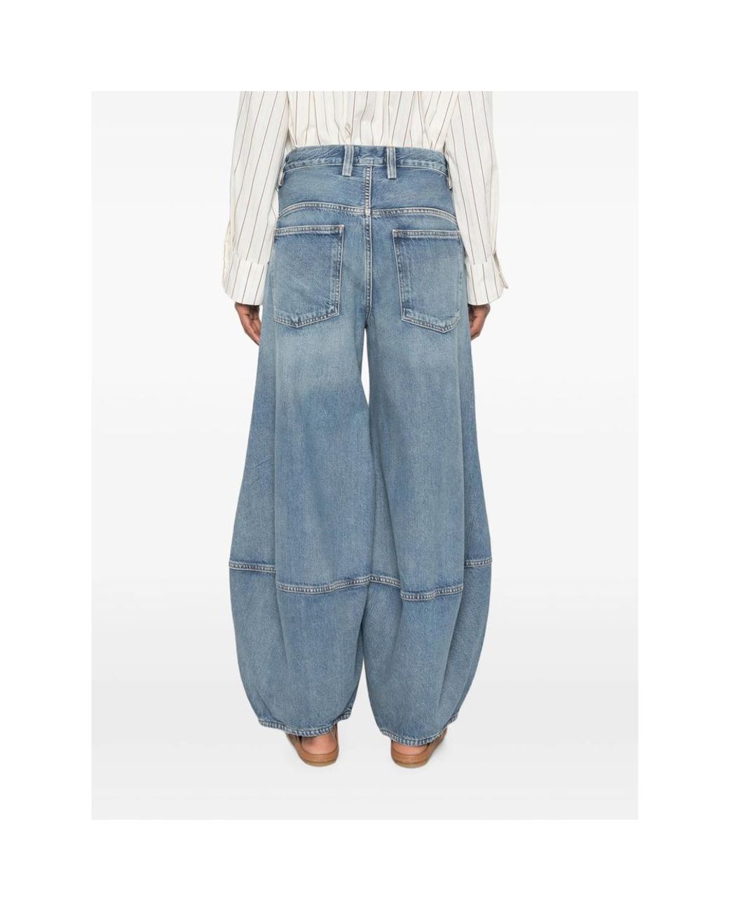 Agolde Blue Seam-Detail Barrel-Leg Jeans