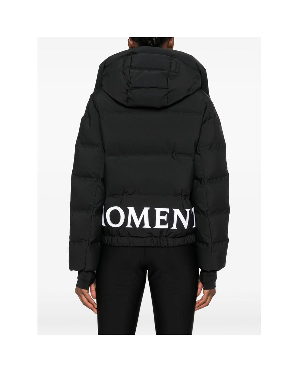 Perfect Moment Black Moment Logo-Print Hooded Ski Jacket
