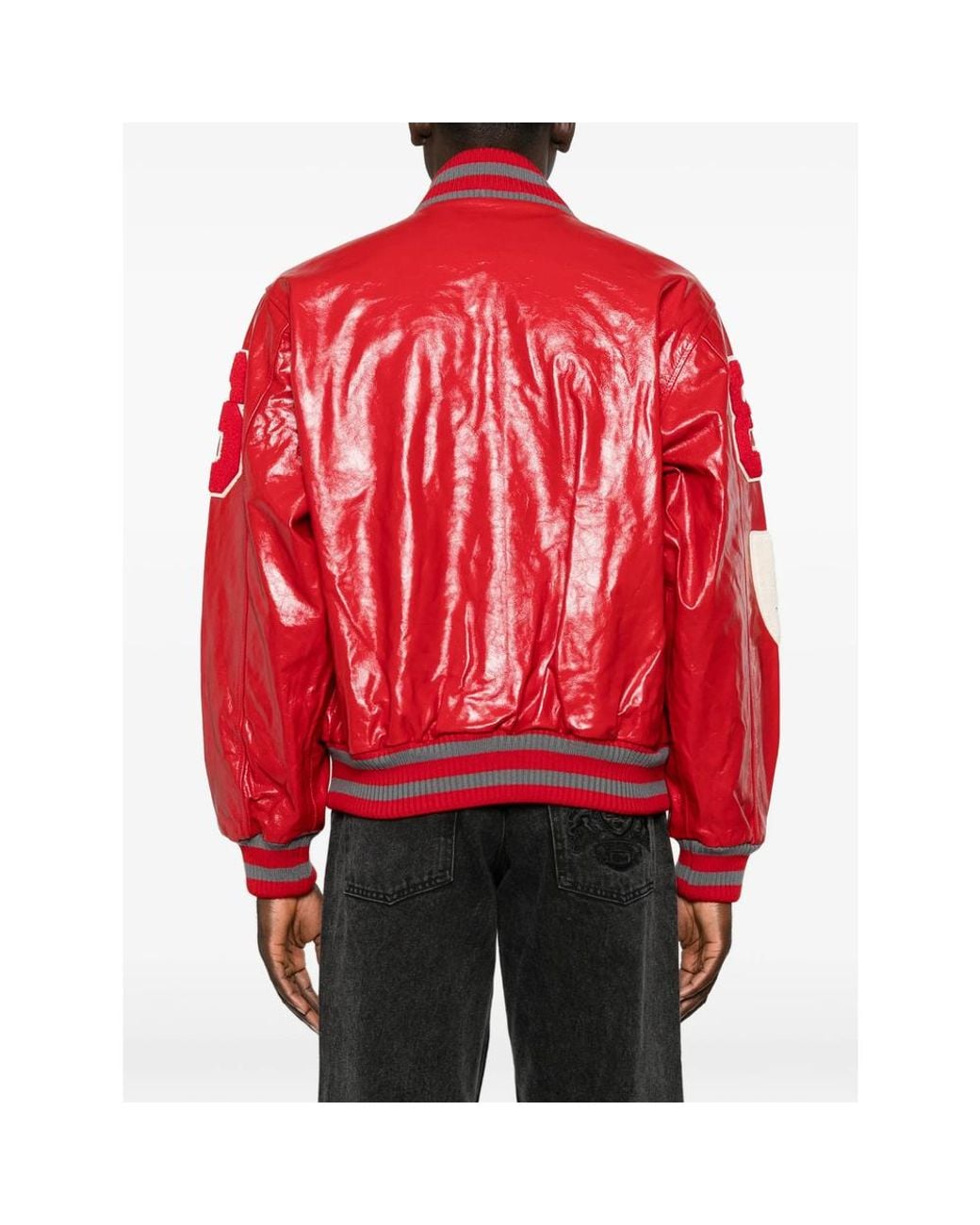ERL Red Patch-Detail Varsity Jacket for men