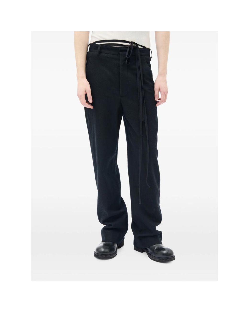 Ann Demeulemeester Blue Trousers for men