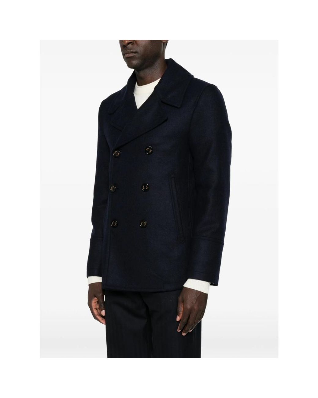 Sealup Blue Double-Breasted Button-Down Jacket for men