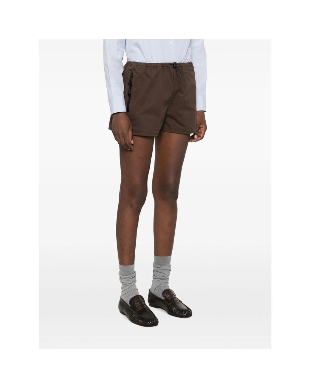 Miu Miu Brown Washed Gabardine Shorts