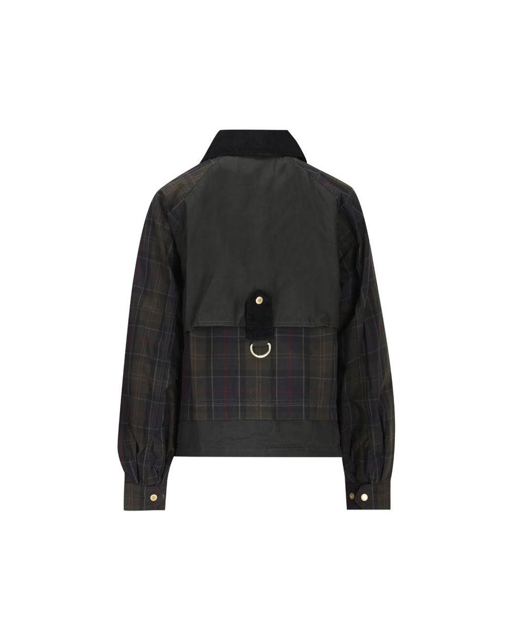 Barbour Black Truro Tartan-Print Corduroy-Collar Jacket