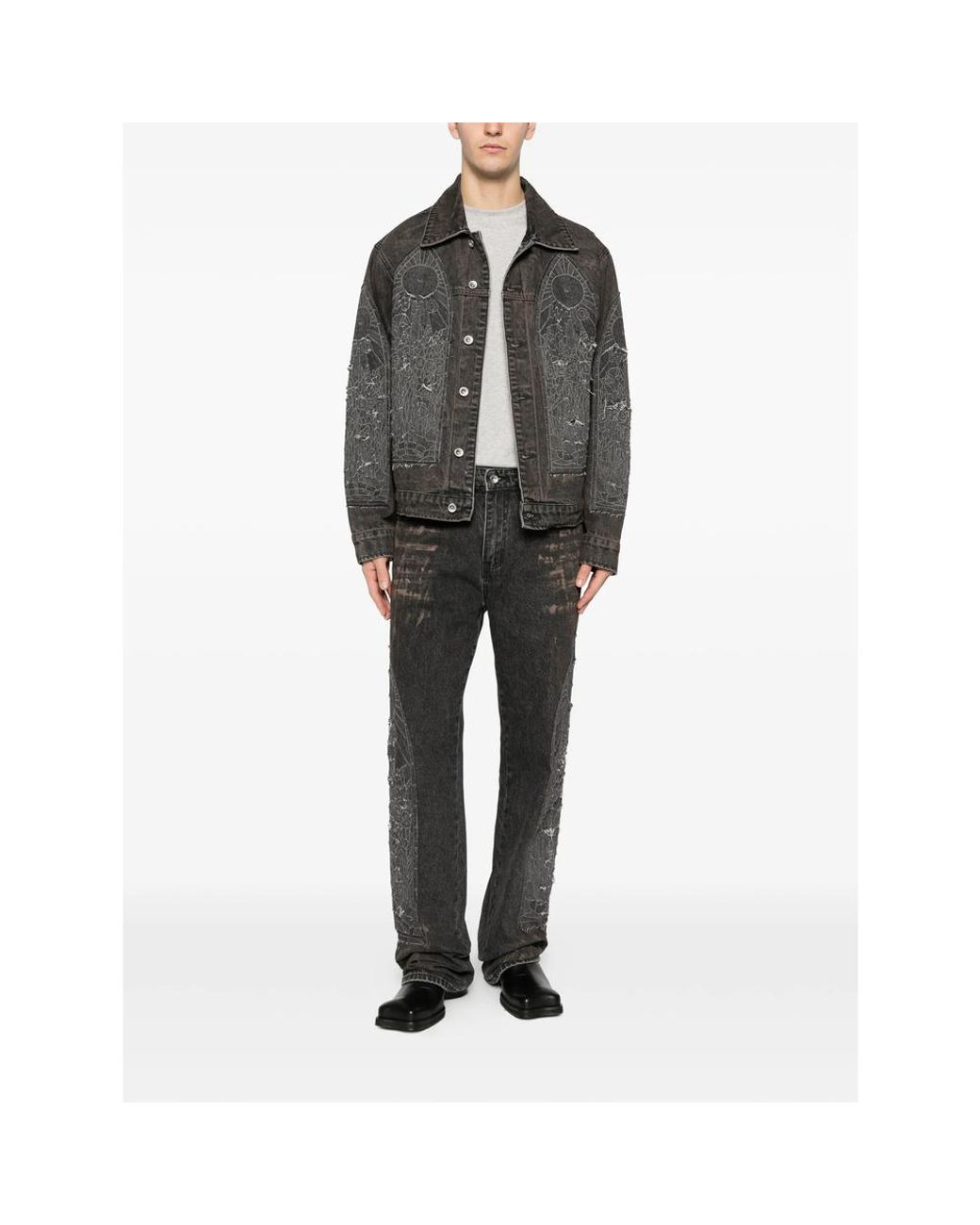 Who Decides War Black Mechanic Straight Jeans for men