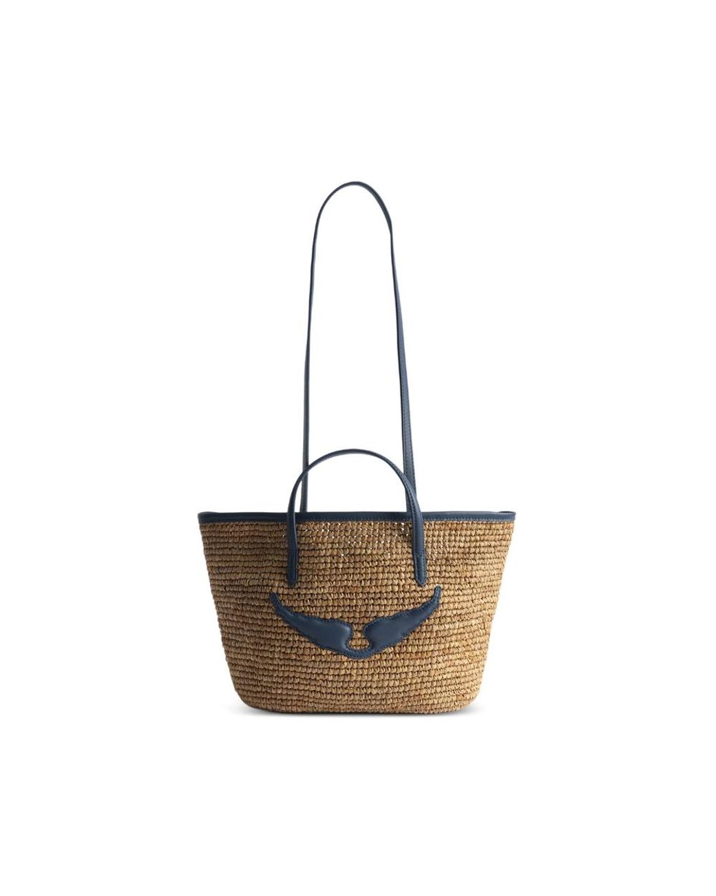 Zadig & Voltaire White Mini Wings Raffia Tote Bag