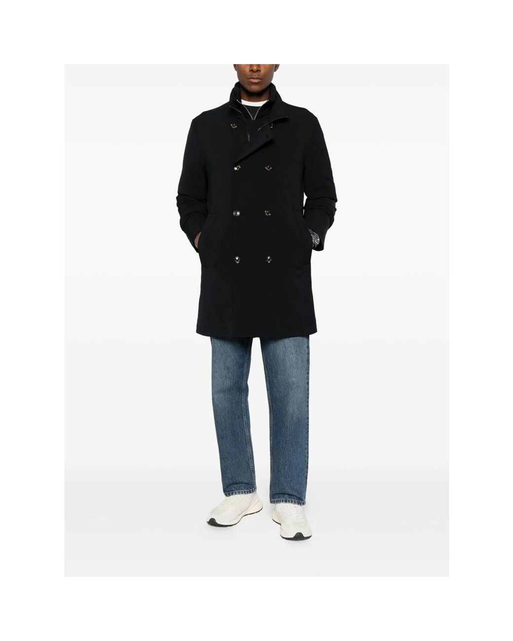 Montecore Black Double-Breasted Coat for men