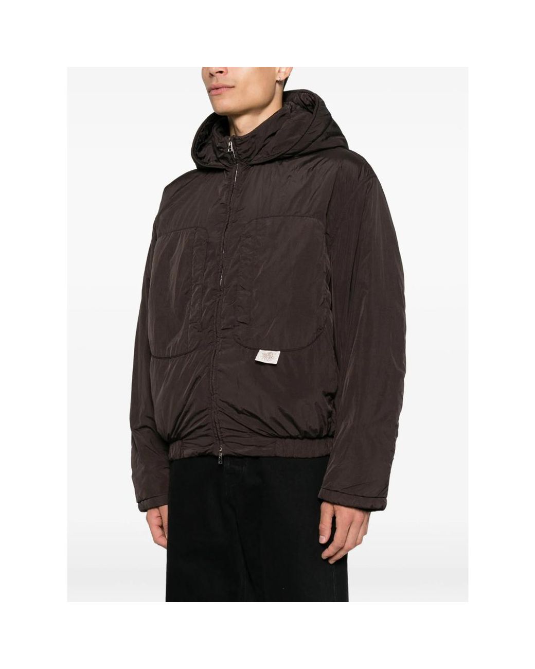 RANRA Brown Hooded Zip-Up Jacket for men