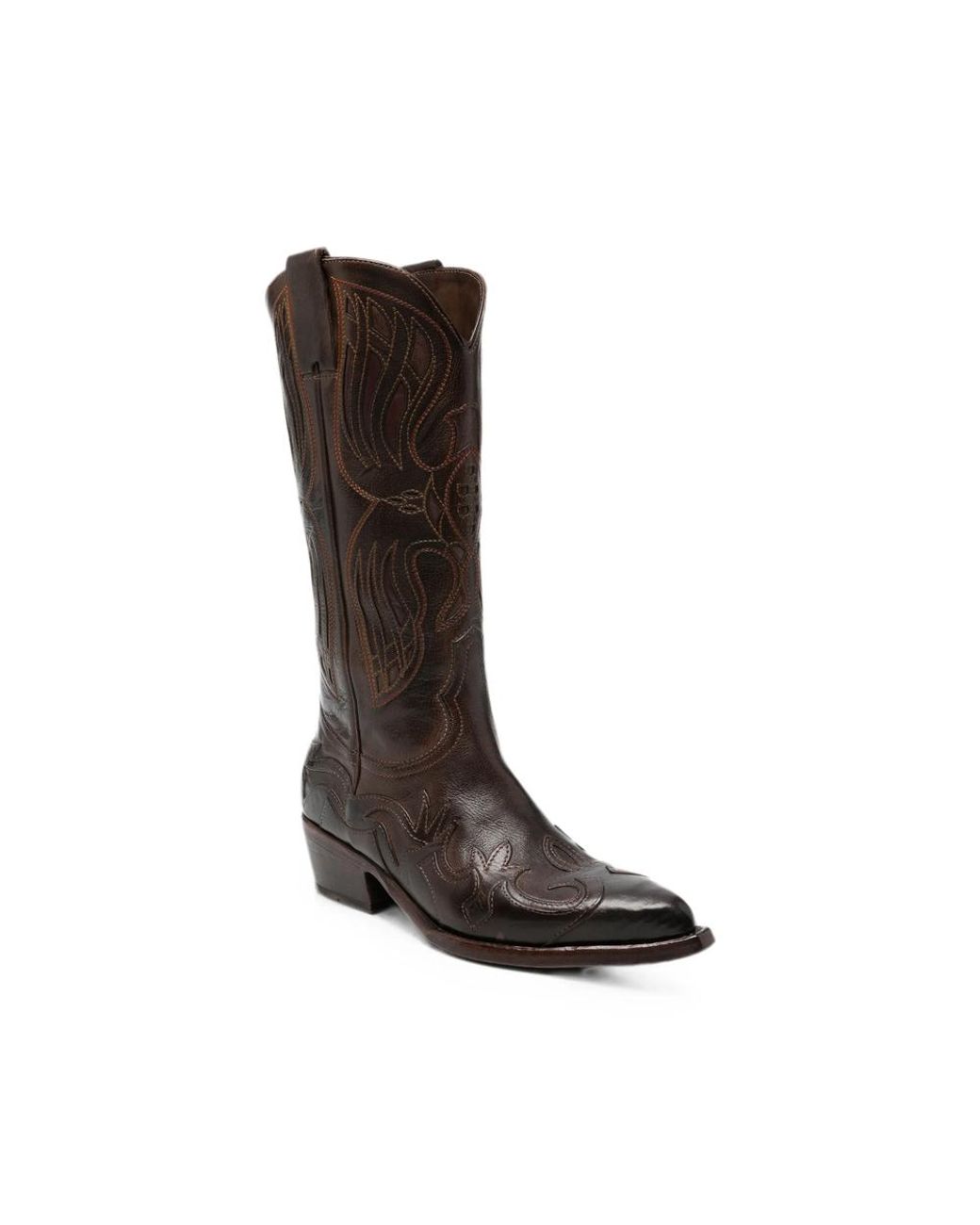 Eraldo Brown Embroidered Leather Boots