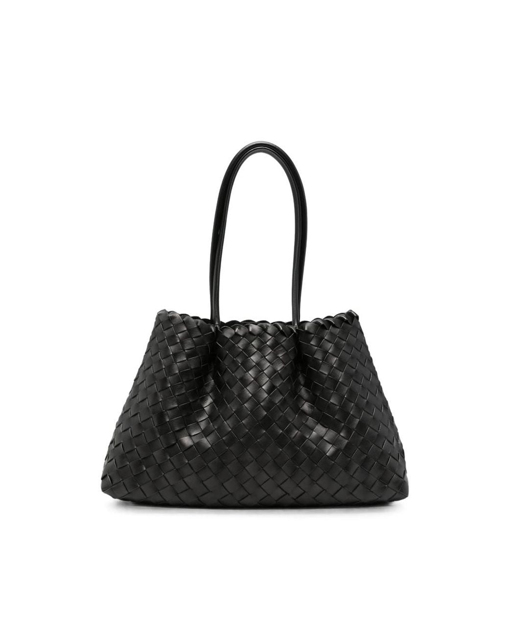 Elleme Black Medium Dimple Woven Tote Bag