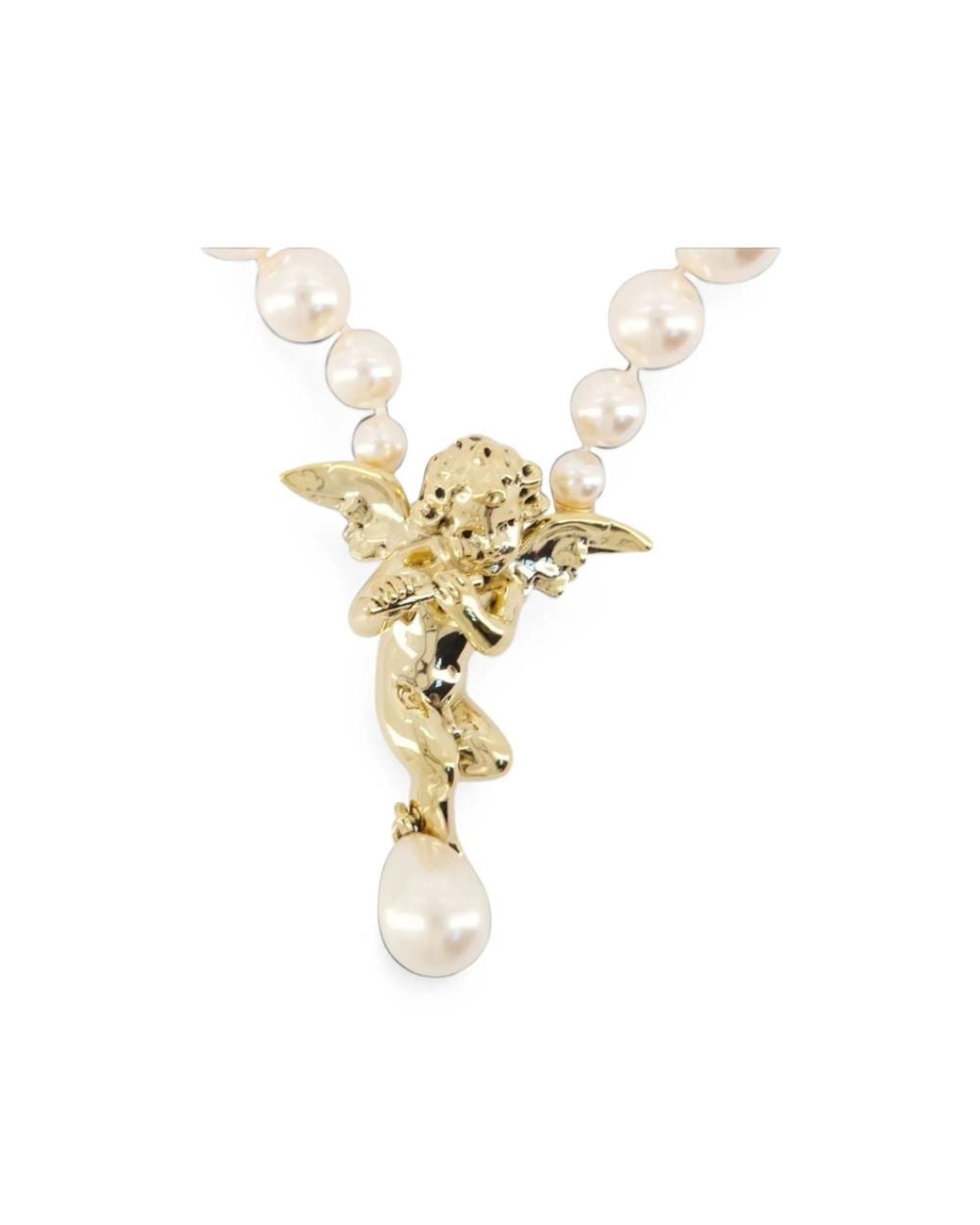 Vivienne Westwood Metallic Putti Pearl Necklace