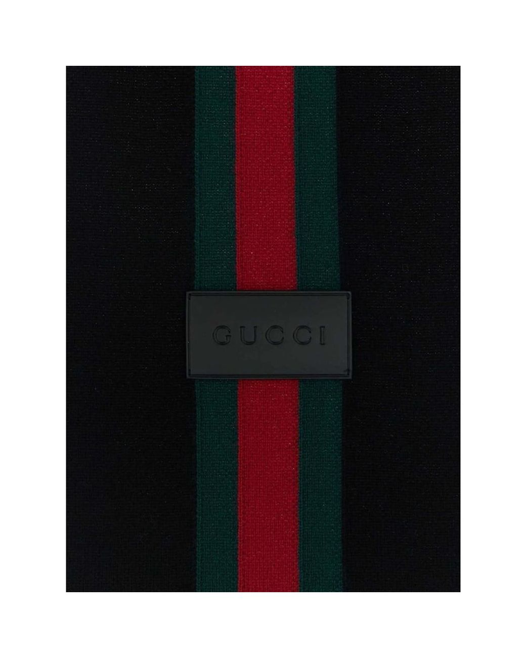 Gucci Black Striped Wool Cashmere Jacquard Scarf for men