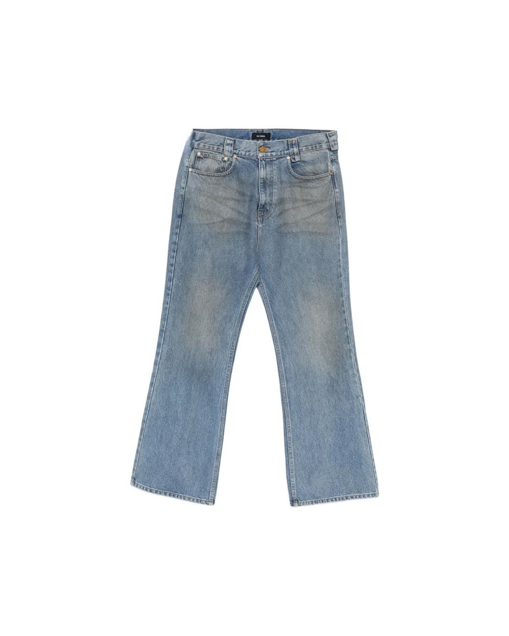 Willy Chavarria Blue Faded Wide-Leg Jeans for men
