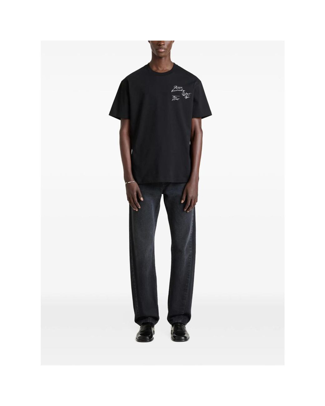 Givenchy Black Scripty-Print T-Shirt for men