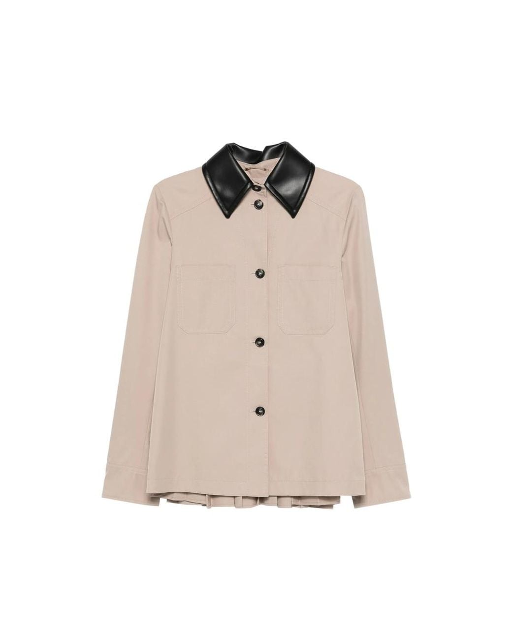 Sportmax Natural Rainwear With Contrasting Collar