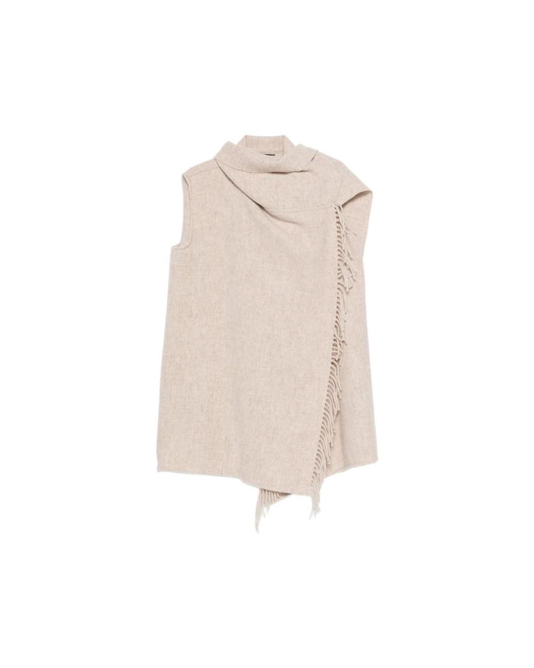 Fabiana Filippi Natural Fringed Scarf Cape
