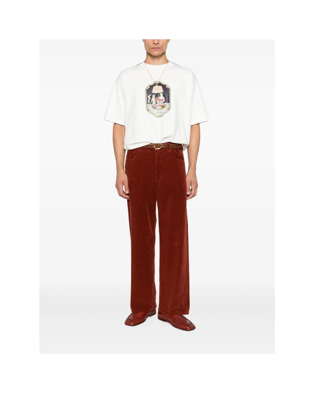 Drole de Monsieur White Casino Scene Printed T-Shirt for men
