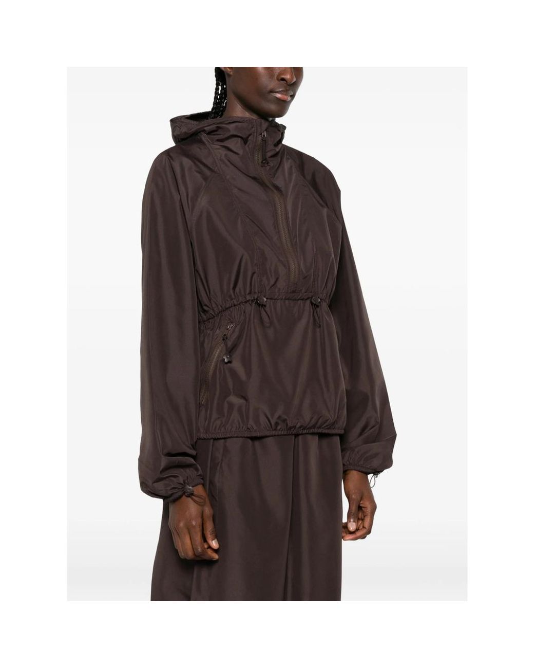 CECILIE BAHNSEN Brown Hooded Drawstring Jacket