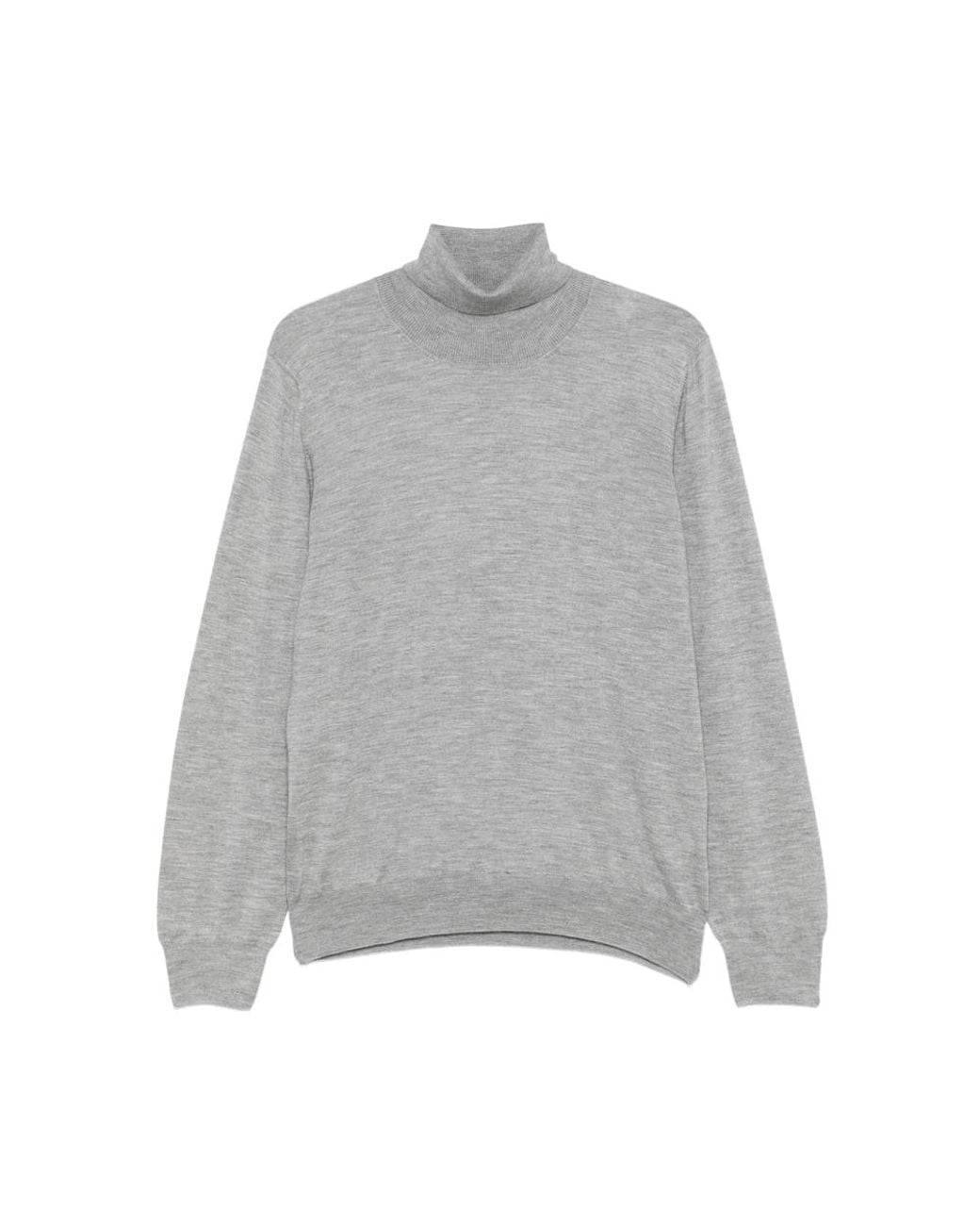 La Fileria Gray Turtleneck Long-Sleeve Sweater for men