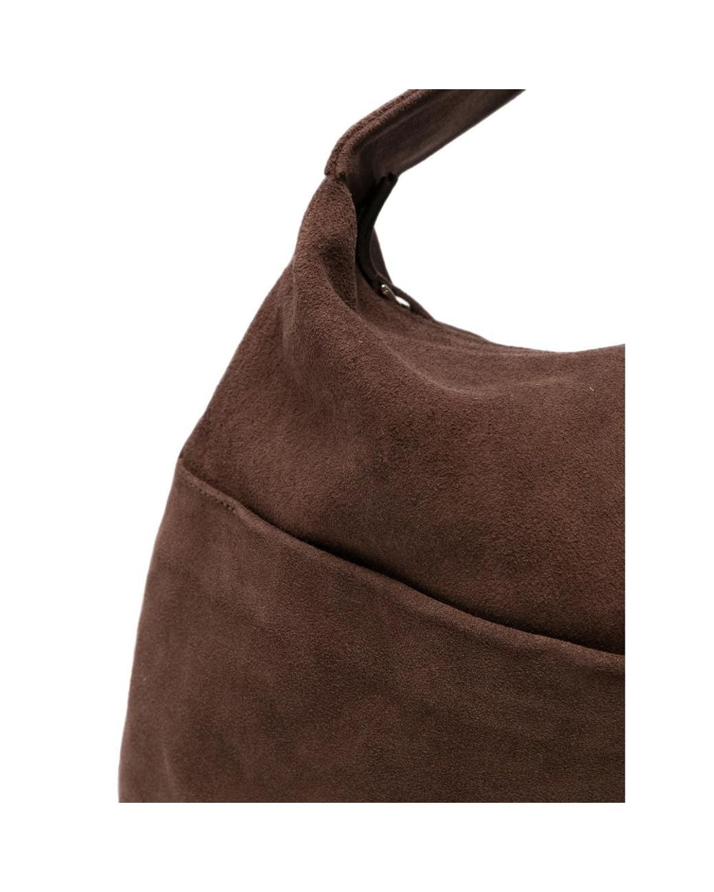 GIMAGUAS Brown Suede Slip-Pocket Tote Bag