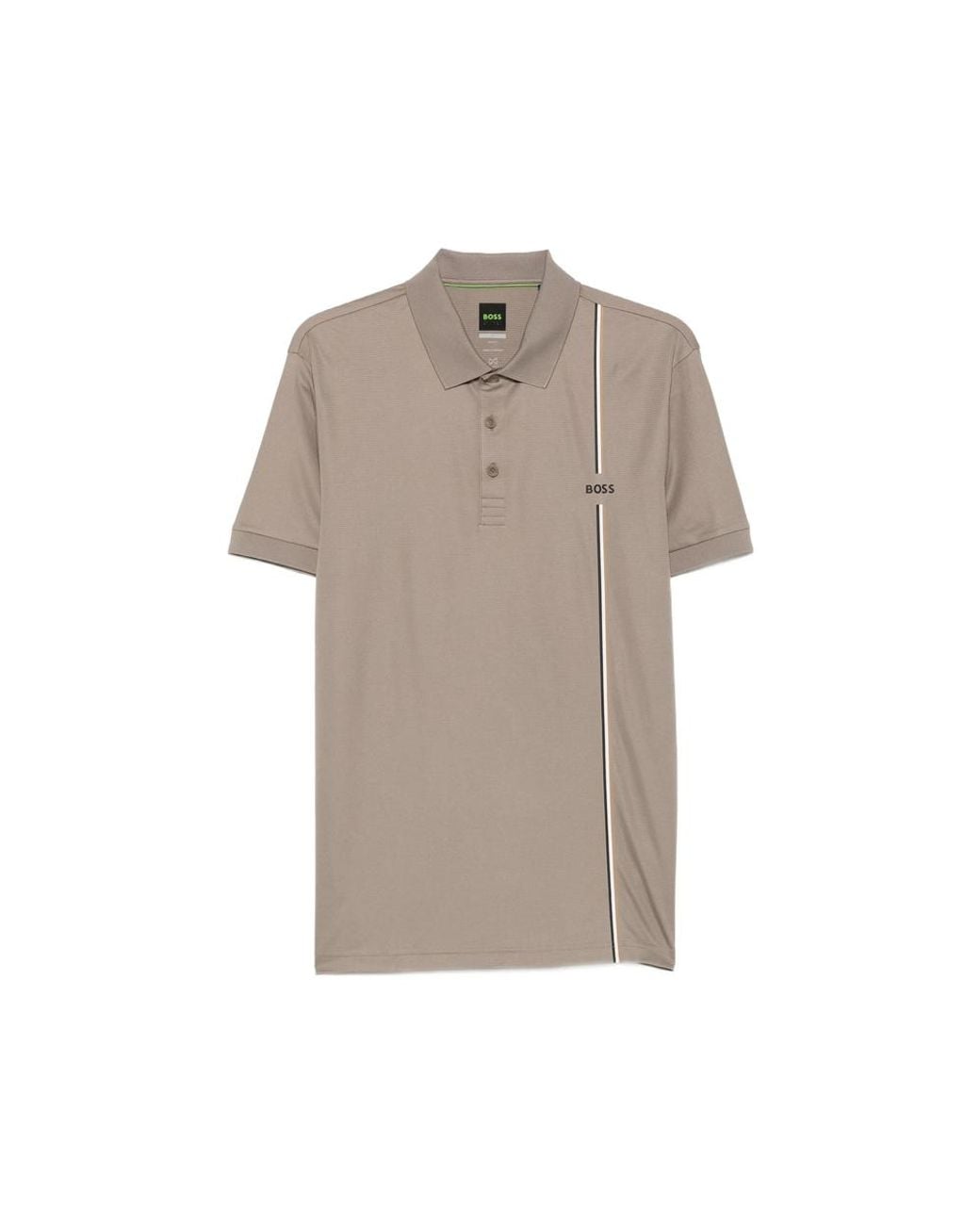 Boss Natural Logo-Print Striped Polo Shirt for men