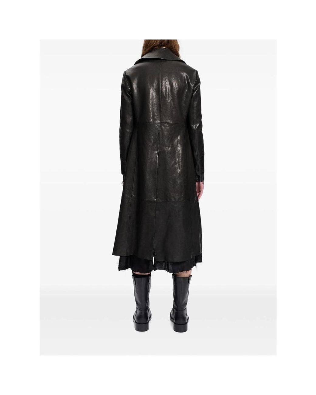 Ann Demeulemeester Black Lionel Leather Coat for men