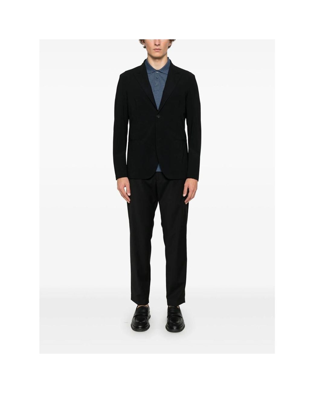 Eraldo Black Peak-Lapels Blazer for men