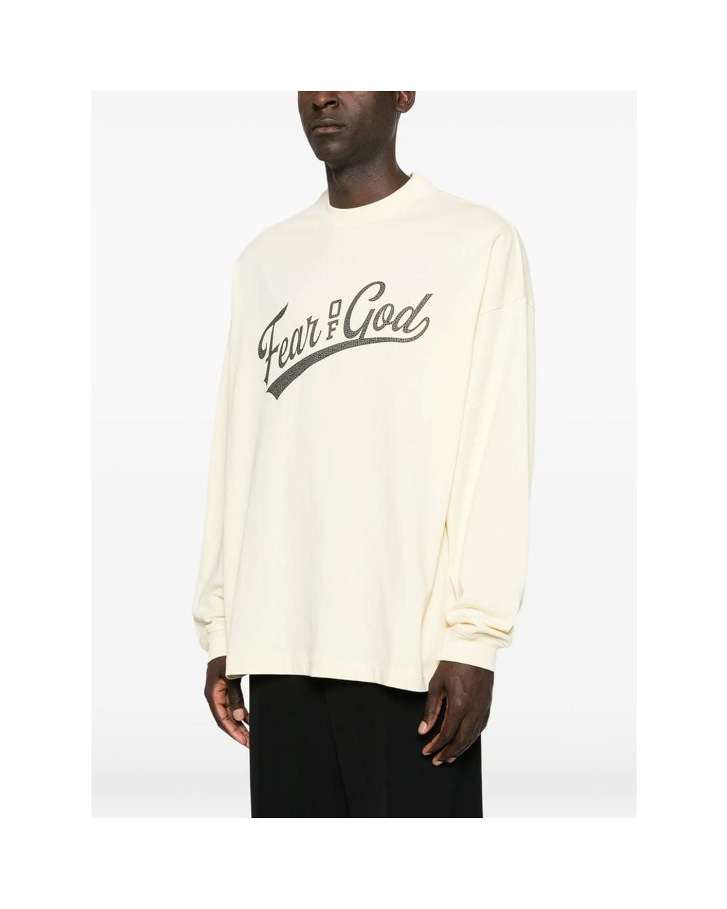 Fear Of God Natural Merch Logo-Print Long-Sleeve T-Shirt for men