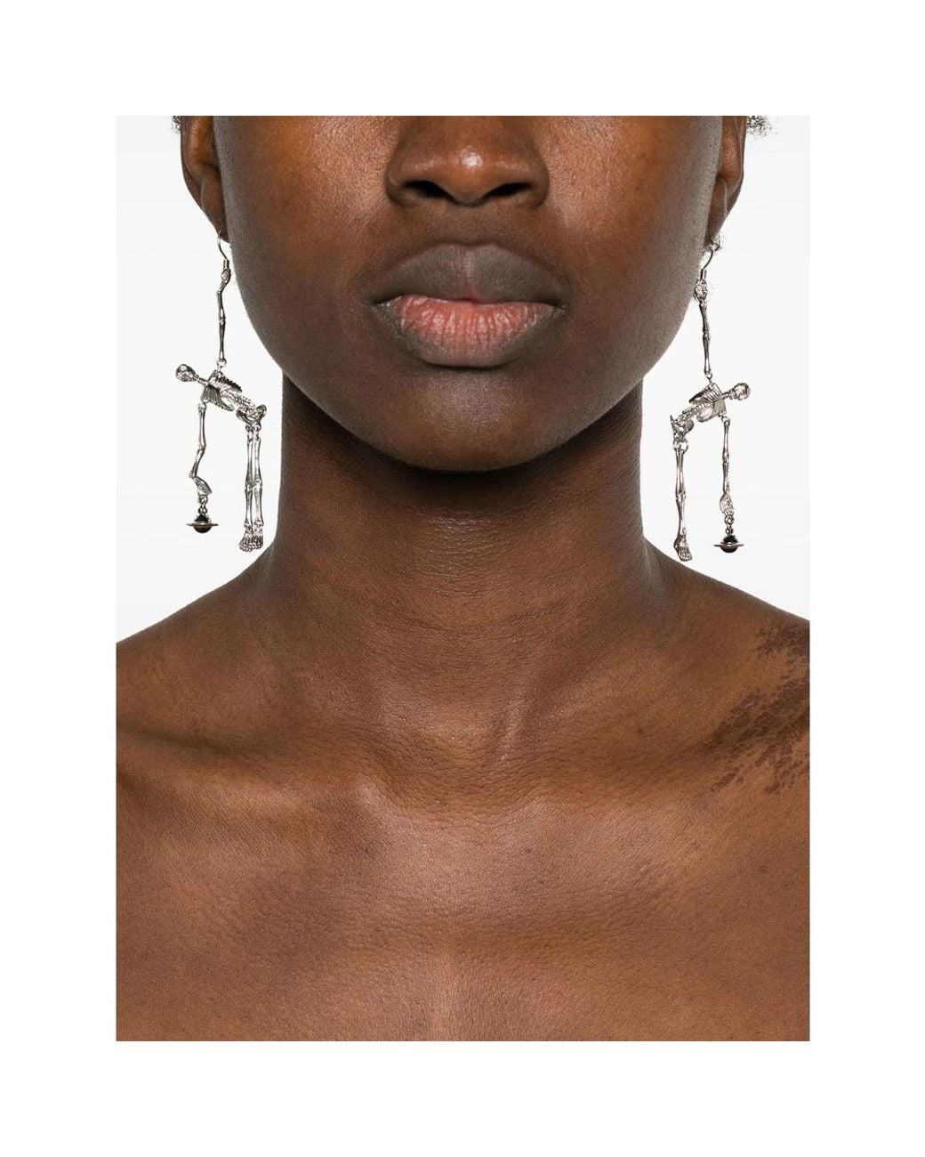 Vivienne Westwood White Skeleton Earrings