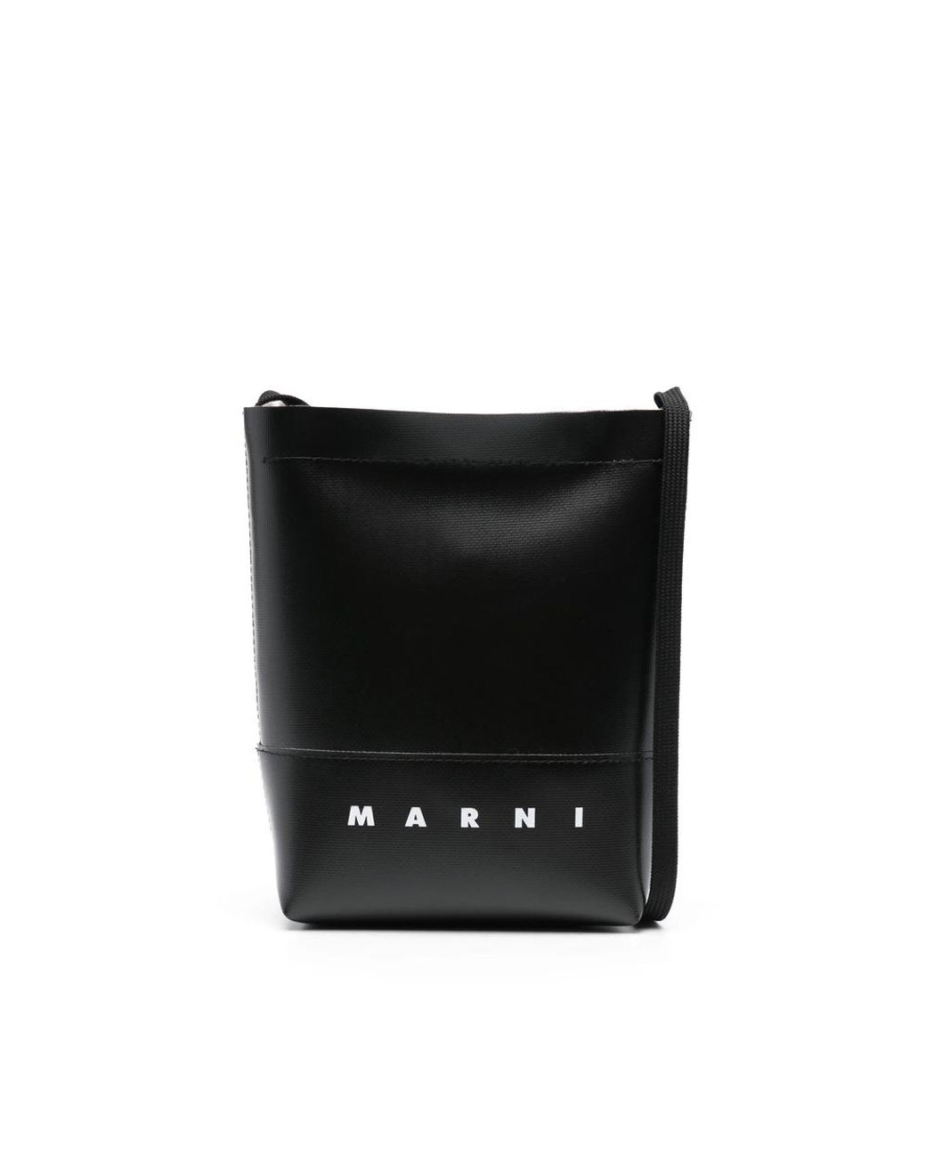 Marni Black Logo-Print Crossbody Bag